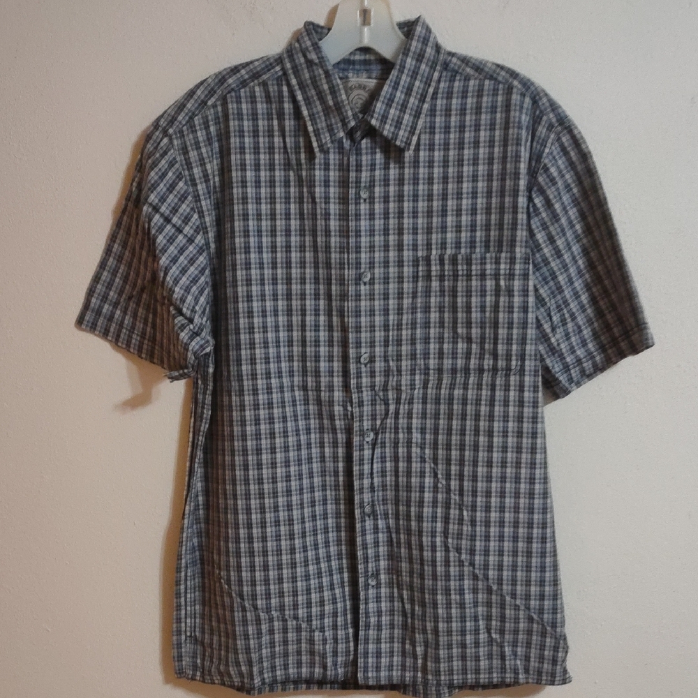 Bass Blue and Gray Casual Button Down Shirt
